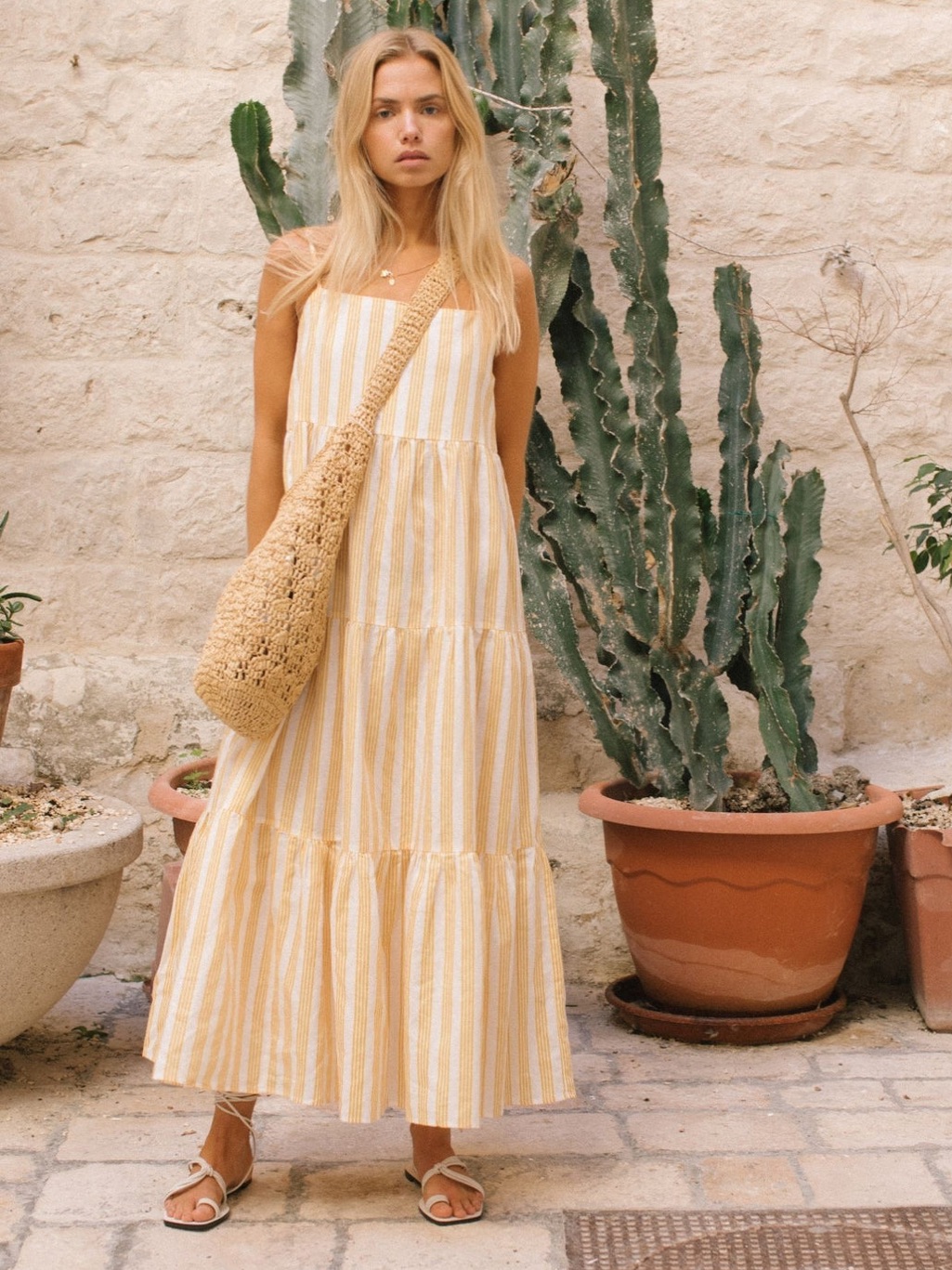 Anthropologie Charlie Holiday Isabella Striped Linen / Cotton Dress Size 2